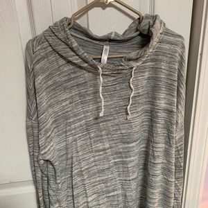 Soft and stretchy gray space dye pullover hoodie